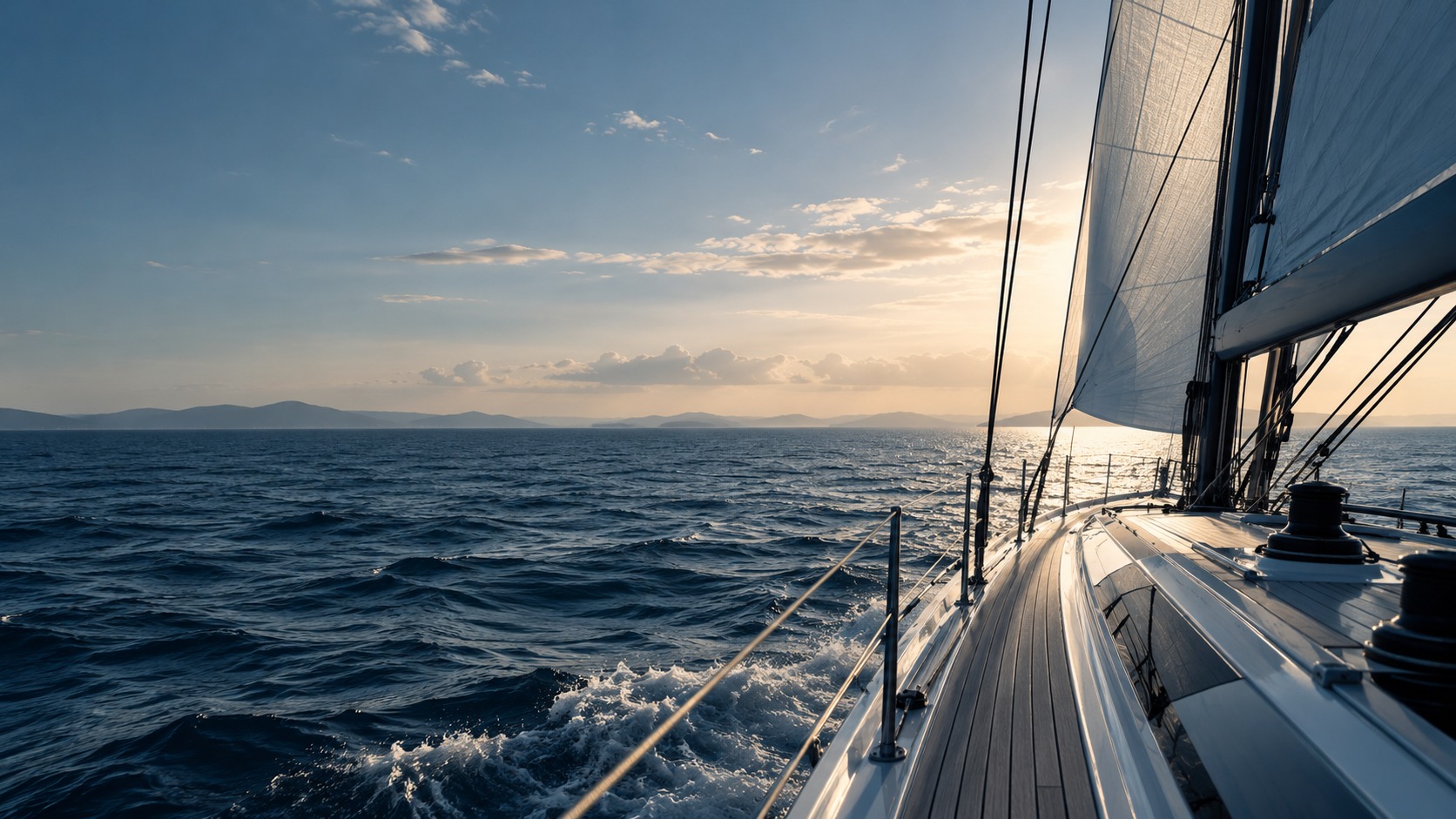 Segelyacht auf offenem Wasser